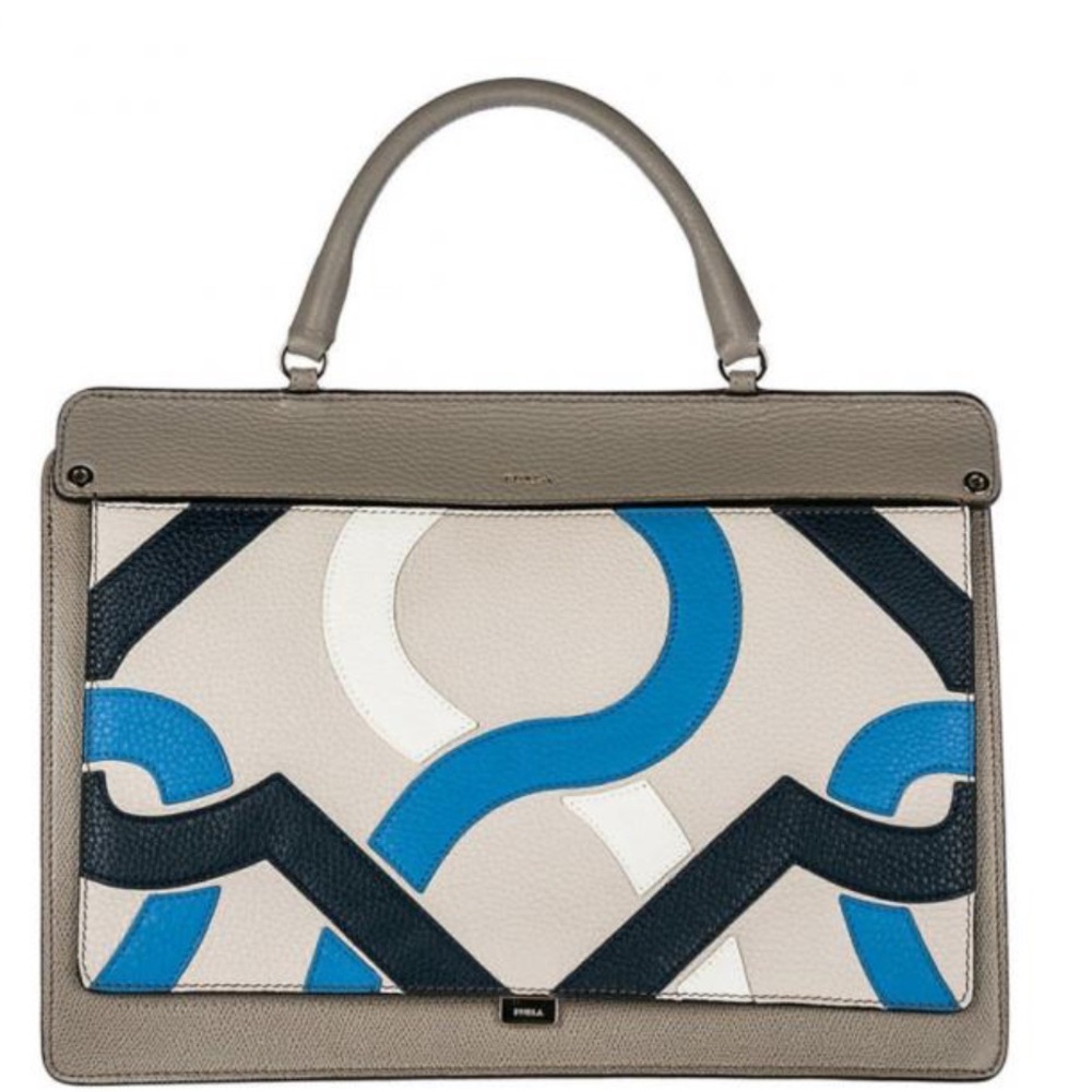 Furla Handbag Leather Abstract Three-Way Handle Strap Office Siren Business Chic
